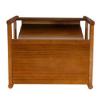 Range-revues Noyer, Bois d'hévéa massif, Rangement compact décoratif