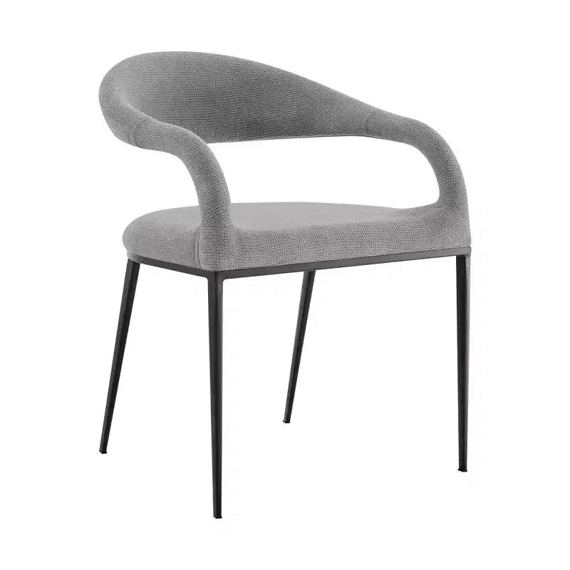 Lot de 2 chaises de salle à manger avec accoudoirs en fer et tissu rembourré