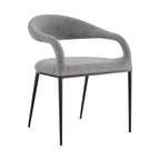 Lot de 2 chaises de salle à manger avec accoudoirs en fer et tissu rembourré