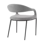 Lot de 2 chaises de salle à manger avec accoudoirs en fer et tissu rembourré
