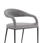 Lot de 2 chaises de salle à manger avec accoudoirs en fer et tissu rembourré