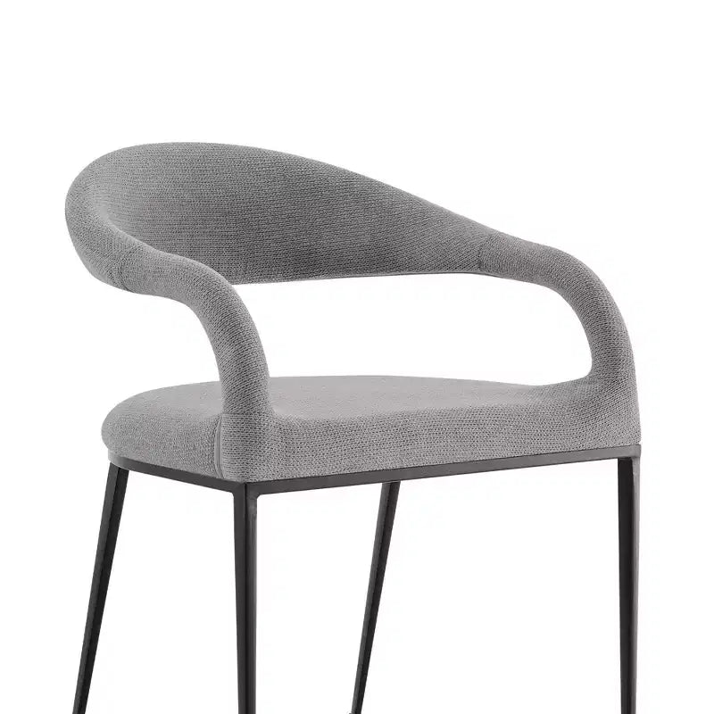 Lot de 2 chaises de salle à manger avec accoudoirs en fer et tissu rembourré