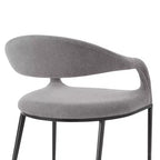 Lot de 2 chaises de salle à manger avec accoudoirs en fer et tissu rembourré