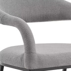 Lot de 2 chaises de salle à manger avec accoudoirs en fer et tissu rembourré