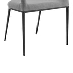 Lot de 2 chaises de salle à manger avec accoudoirs en fer et tissu rembourré