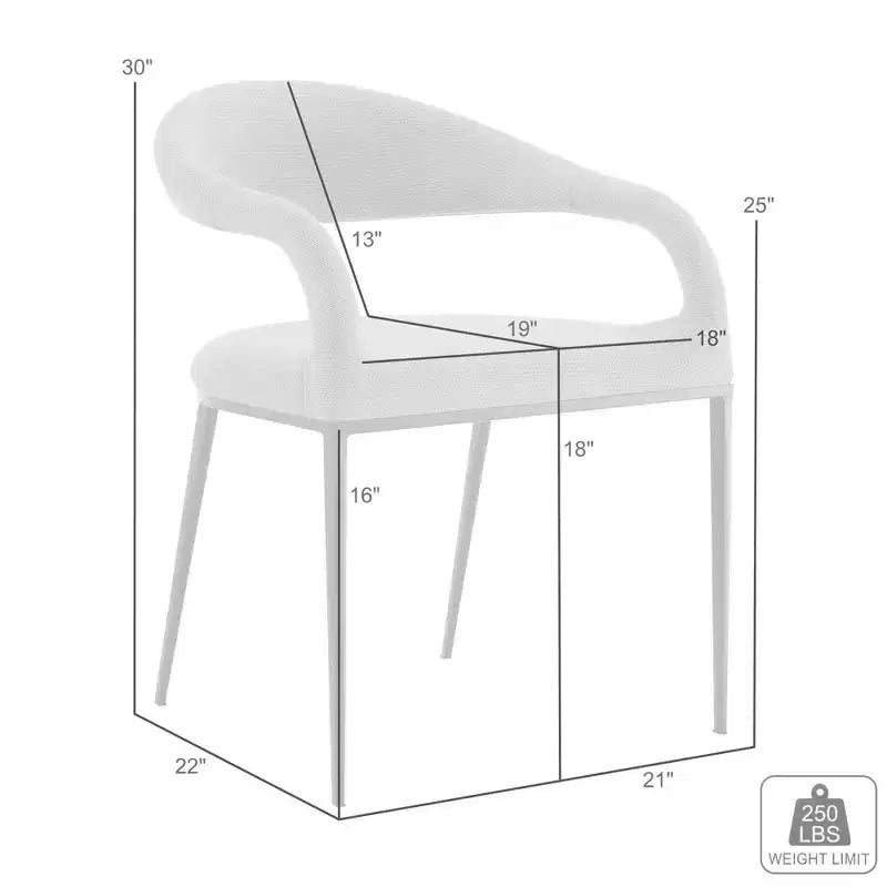 Lot de 2 chaises de salle à manger avec accoudoirs en fer et tissu rembourré