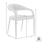 Lot de 2 chaises de salle à manger avec accoudoirs en fer et tissu rembourré