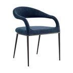 Lot de 2 chaises de salle à manger avec accoudoirs en fer et tissu rembourré
