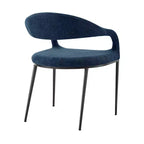 Lot de 2 chaises de salle à manger avec accoudoirs en fer et tissu rembourré