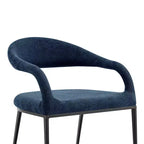 Lot de 2 chaises de salle à manger avec accoudoirs en fer et tissu rembourré