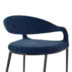 Lot de 2 chaises de salle à manger avec accoudoirs en fer et tissu rembourré