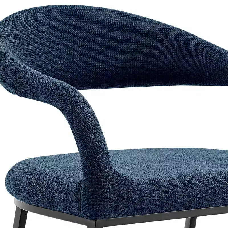 Lot de 2 chaises de salle à manger avec accoudoirs en fer et tissu rembourré
