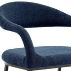 Lot de 2 chaises de salle à manger avec accoudoirs en fer et tissu rembourré