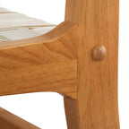 Lot de 2 chaises de salle à manger en bois d'hévéa, dossier tissé en similicuir, sans accoudoirs