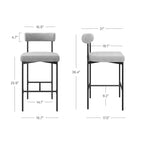 Lot de 4 tabourets de bar hauteur comptoir, revêtement en similicuir, structure en métal