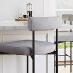 Lot de 4 tabourets de bar hauteur comptoir, revêtement en similicuir, structure en métal