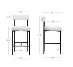 Lot de 4 tabourets de bar hauteur comptoir, revêtement en similicuir, structure en métal