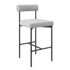 Lot de 4 tabourets de bar hauteur comptoir, revêtement en similicuir, structure en métal